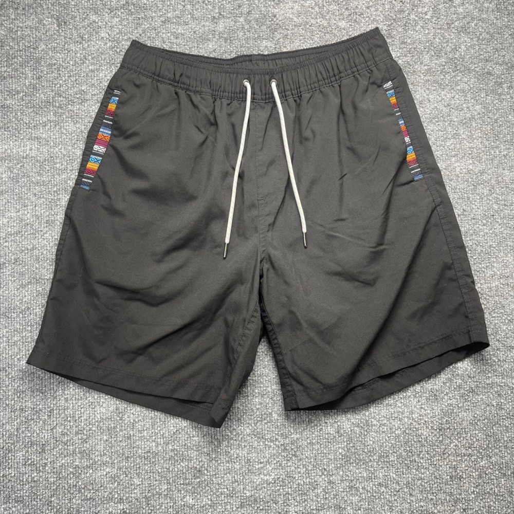 Wowie Mens Black Athletic Shorts with Liner Woven Trim Size Medium